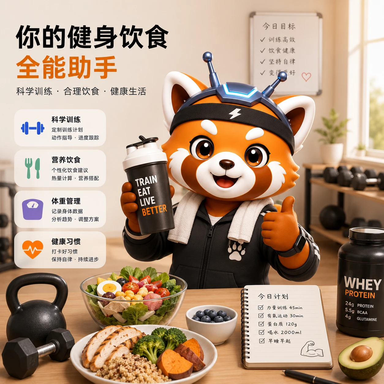 健身锻炼饮食助手 的封面